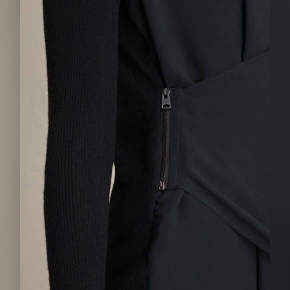 All Saints Drina V-Neck Merino Wool Long Sweater Mini Dress XS - Picture 4 of 10